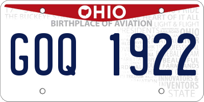 OH license plate GOQ1922