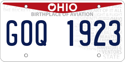OH license plate GOQ1923