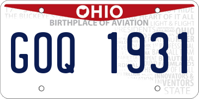 OH license plate GOQ1931