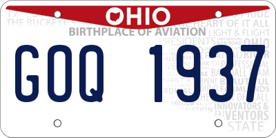 OH license plate GOQ1937