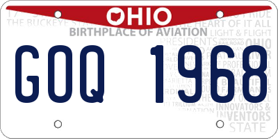 OH license plate GOQ1968