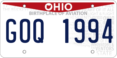 OH license plate GOQ1994