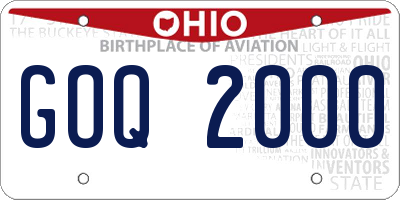 OH license plate GOQ2000