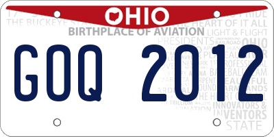 OH license plate GOQ2012