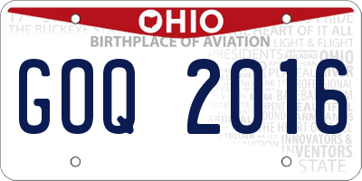 OH license plate GOQ2016
