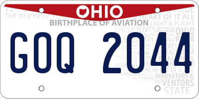 OH license plate GOQ2044