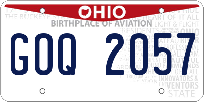 OH license plate GOQ2057