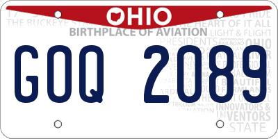 OH license plate GOQ2089