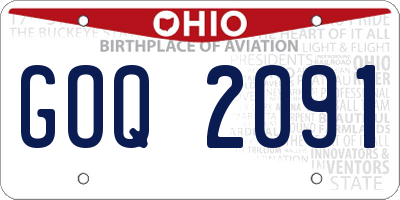 OH license plate GOQ2091