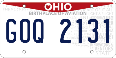 OH license plate GOQ2131