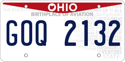 OH license plate GOQ2132