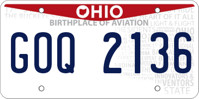 OH license plate GOQ2136