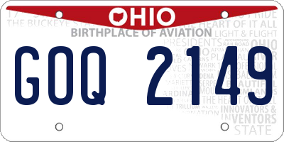 OH license plate GOQ2149