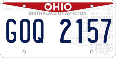 OH license plate GOQ2157