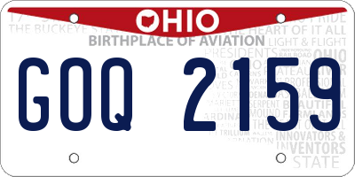 OH license plate GOQ2159