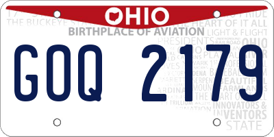 OH license plate GOQ2179