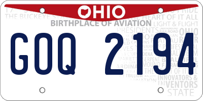 OH license plate GOQ2194
