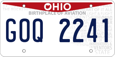 OH license plate GOQ2241