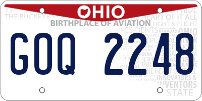 OH license plate GOQ2248