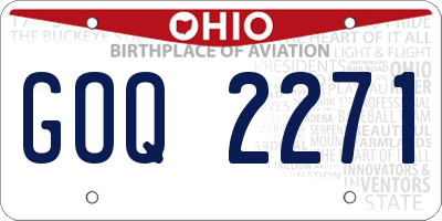 OH license plate GOQ2271