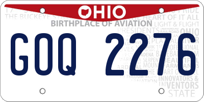 OH license plate GOQ2276