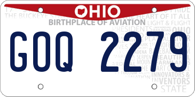OH license plate GOQ2279