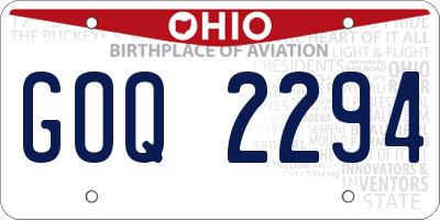OH license plate GOQ2294