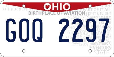 OH license plate GOQ2297