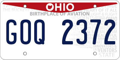 OH license plate GOQ2372