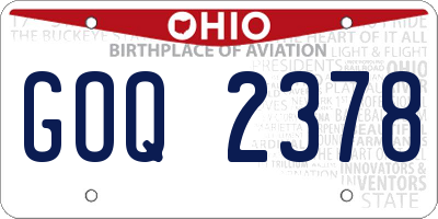 OH license plate GOQ2378