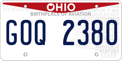 OH license plate GOQ2380