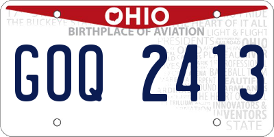 OH license plate GOQ2413
