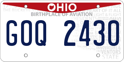 OH license plate GOQ2430