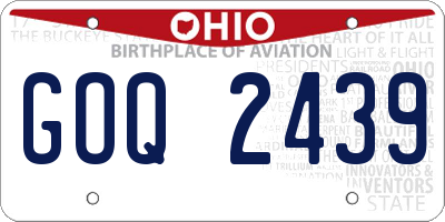 OH license plate GOQ2439