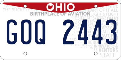 OH license plate GOQ2443