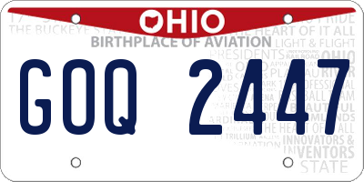 OH license plate GOQ2447