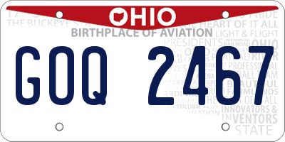 OH license plate GOQ2467