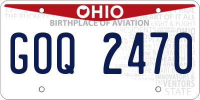 OH license plate GOQ2470