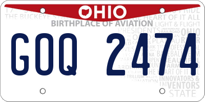 OH license plate GOQ2474