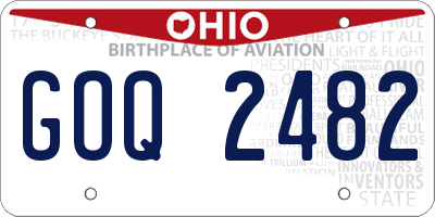 OH license plate GOQ2482