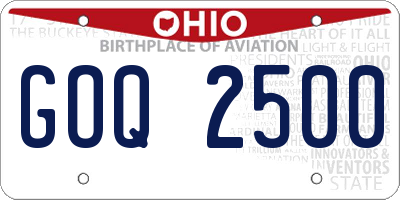 OH license plate GOQ2500