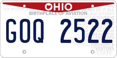 OH license plate GOQ2522