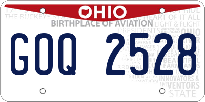 OH license plate GOQ2528