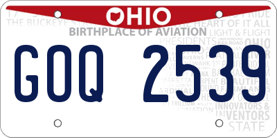 OH license plate GOQ2539