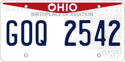 OH license plate GOQ2542
