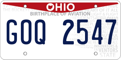 OH license plate GOQ2547