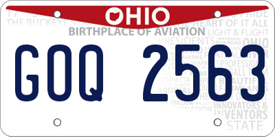 OH license plate GOQ2563
