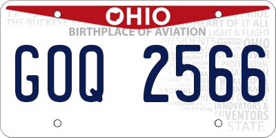 OH license plate GOQ2566