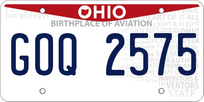 OH license plate GOQ2575
