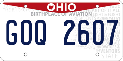 OH license plate GOQ2607